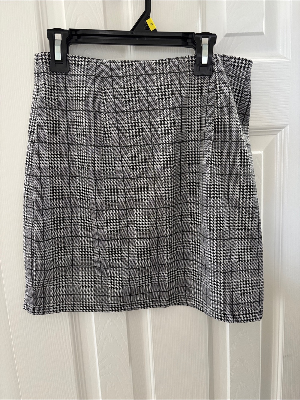 Plaid Mini Skirt in Black & White